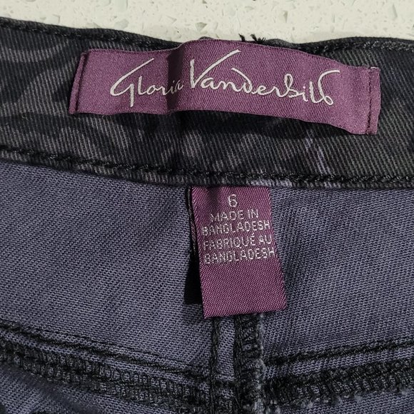 Gloria Vanderbilt Original Slimming Jeans Amanda Black Layered Stencils Denim - Picture 6 of 8